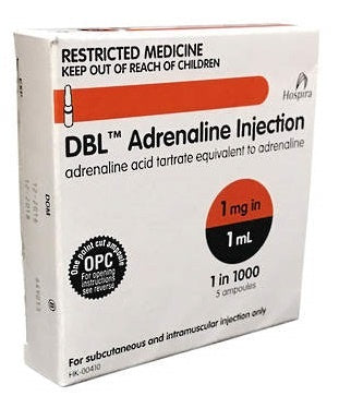 Adrenaline Injection Ampoules 1:1000 1mg/ml 1ml X 5