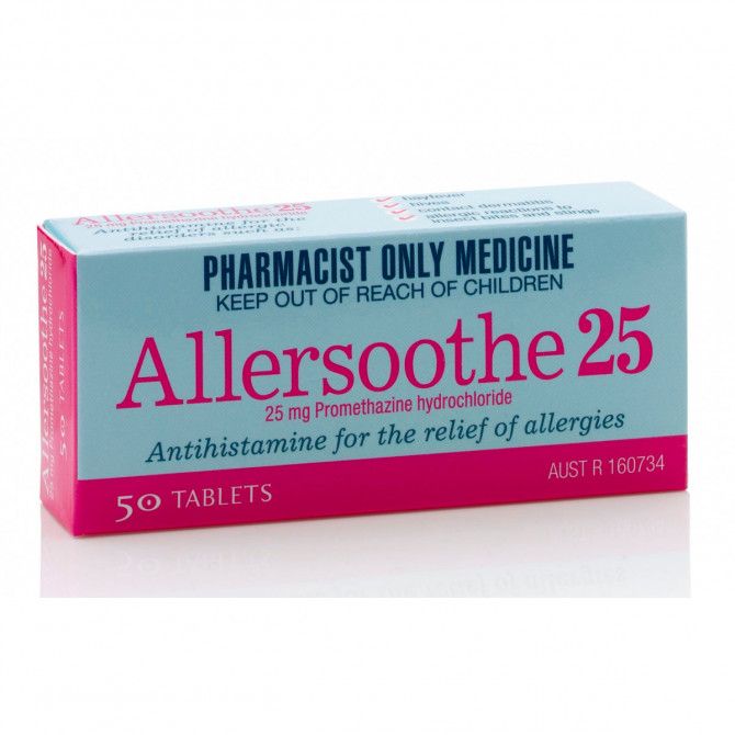 Allersoothe 25mg 50 Tablets